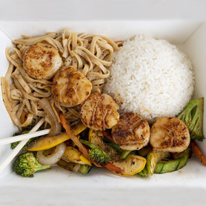 Hibachi-Scallops-White-Rice Hibachi Scallops